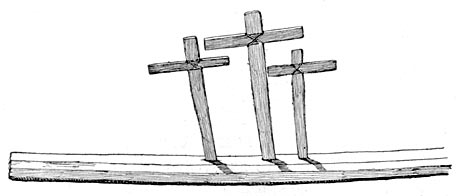 Small Crosses Placed in a Log in Front of Southern Pima House.